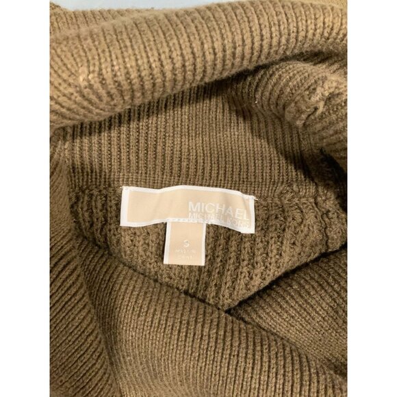 Michael Kors Olive Green Waffle Knit Cowl Neck Sweater, Size Small - Picture 7 of 7